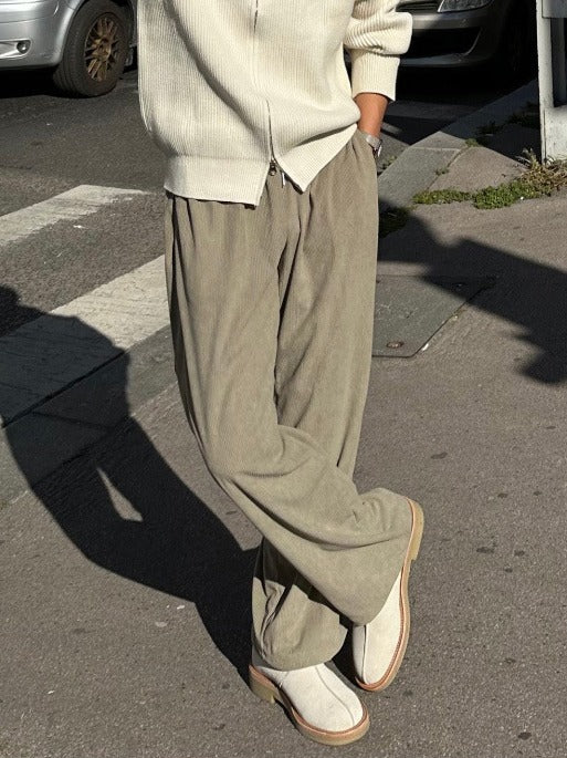 【Metanoia】🇰🇷韓製 鬆緊帶燈芯絨落地褲 - 6