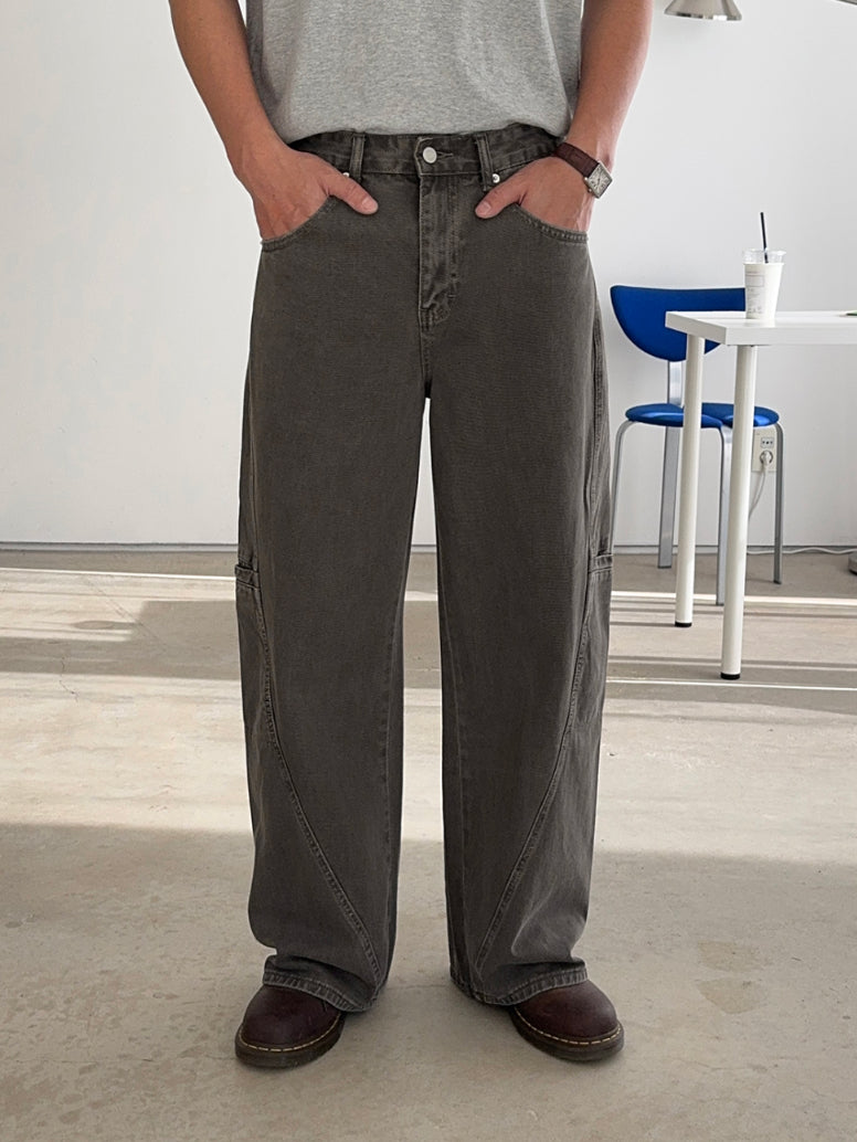 【Metanoia】韓國設計 弧形落地褲 - 1