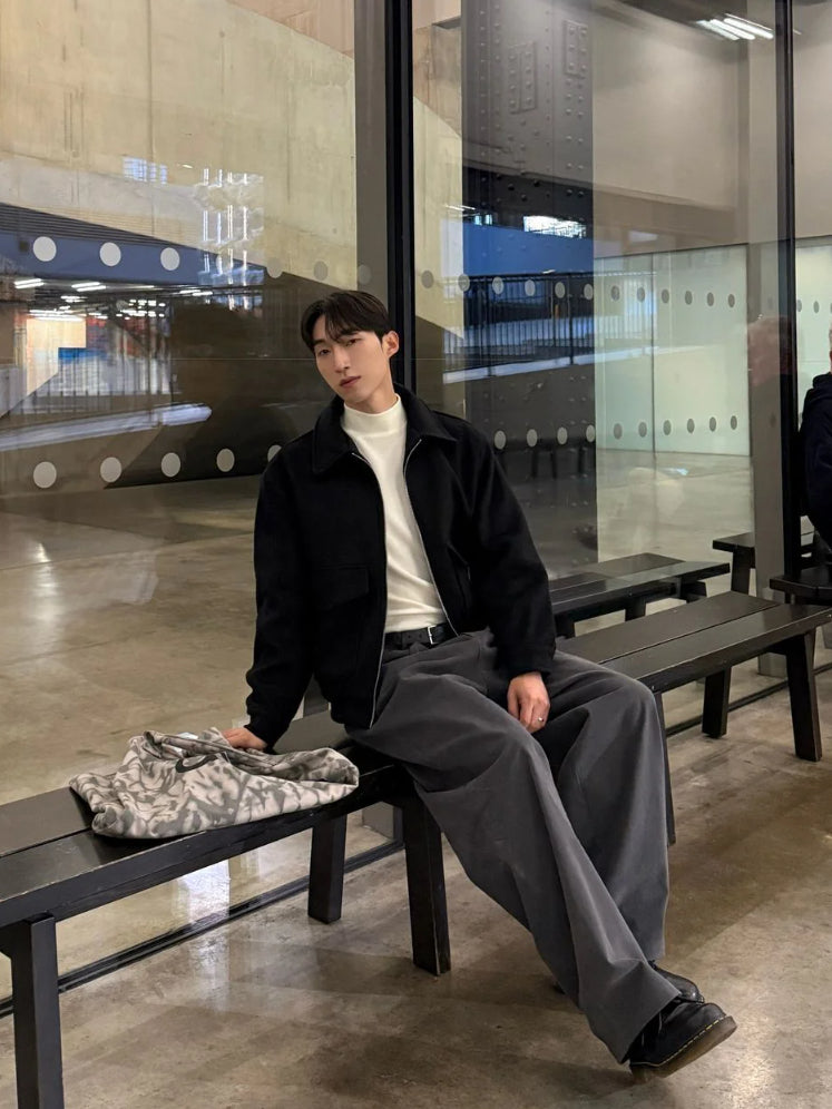 【Metanoia】韓製🇰🇷 卡其彎刀落地褲 - 5