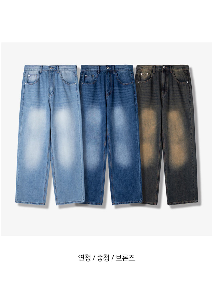 【Metanoia】🇰🇷韓製 刷色落地牛仔褲 - 9