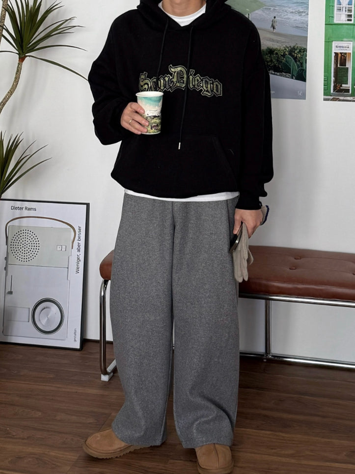 【Metanoia】韓國設計 抓絨落地褲 - 3