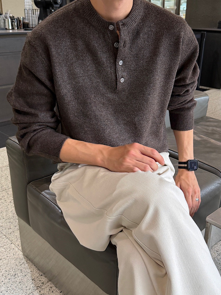 【Metanoia】韓國設計 亨利領針織衣 - 1