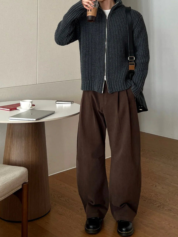 【Metanoia】韓製🇰🇷 卡其彎刀落地褲 - 4