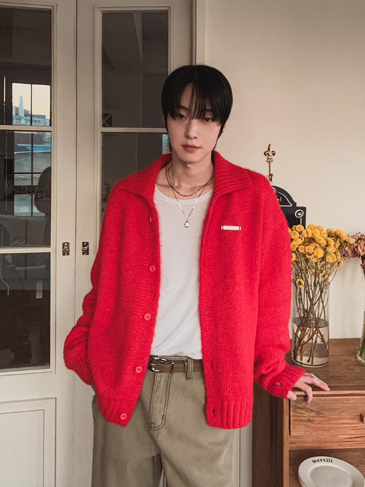 【Metanoia】韓國設計 9%羊毛開衫翻領針織外套 - 2