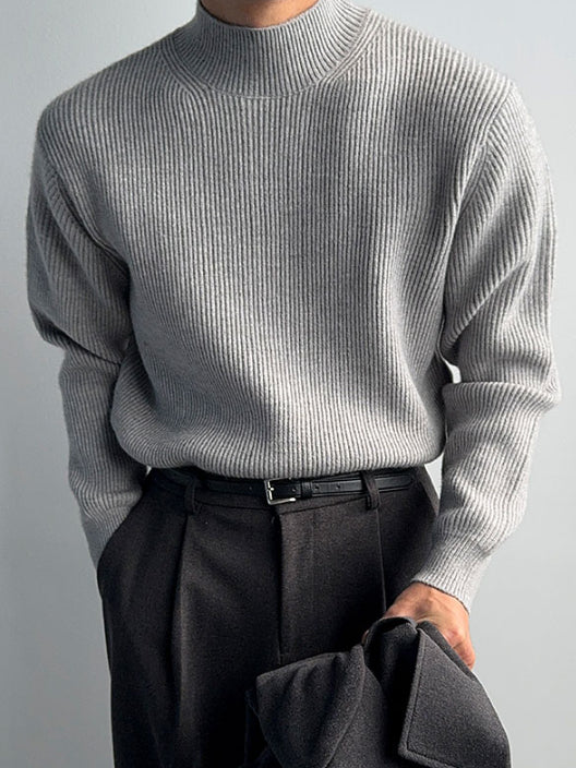 【Metanoia】韓國設計 螺紋半高領針織衣 - 7