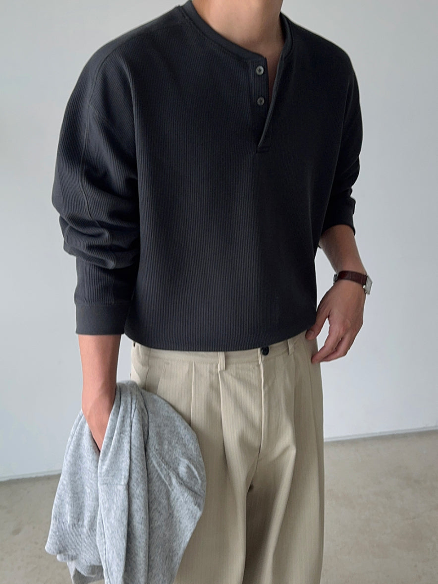 【Metanoia】🇰🇷韓製 華夫格螺紋長袖上衣 - 10