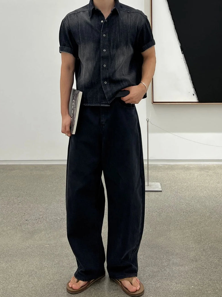 【Metanoia】🇰🇷韓製 彎刀牛仔落地褲 - 8