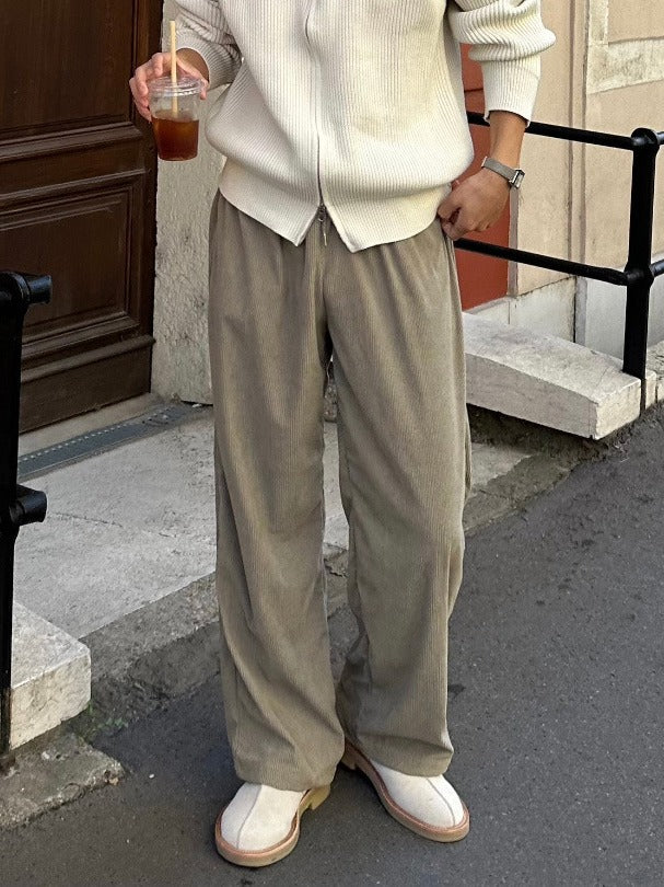 【Metanoia】🇰🇷韓製 鬆緊帶燈芯絨落地褲 - 5