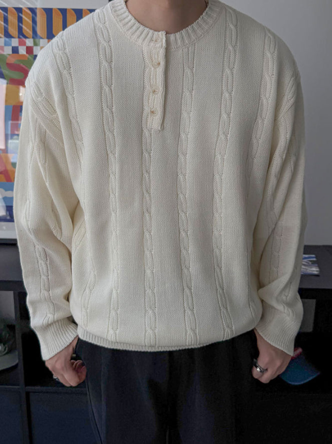 【Metanoia】🇰🇷韓製 亨利領麻花針織衣 - 8