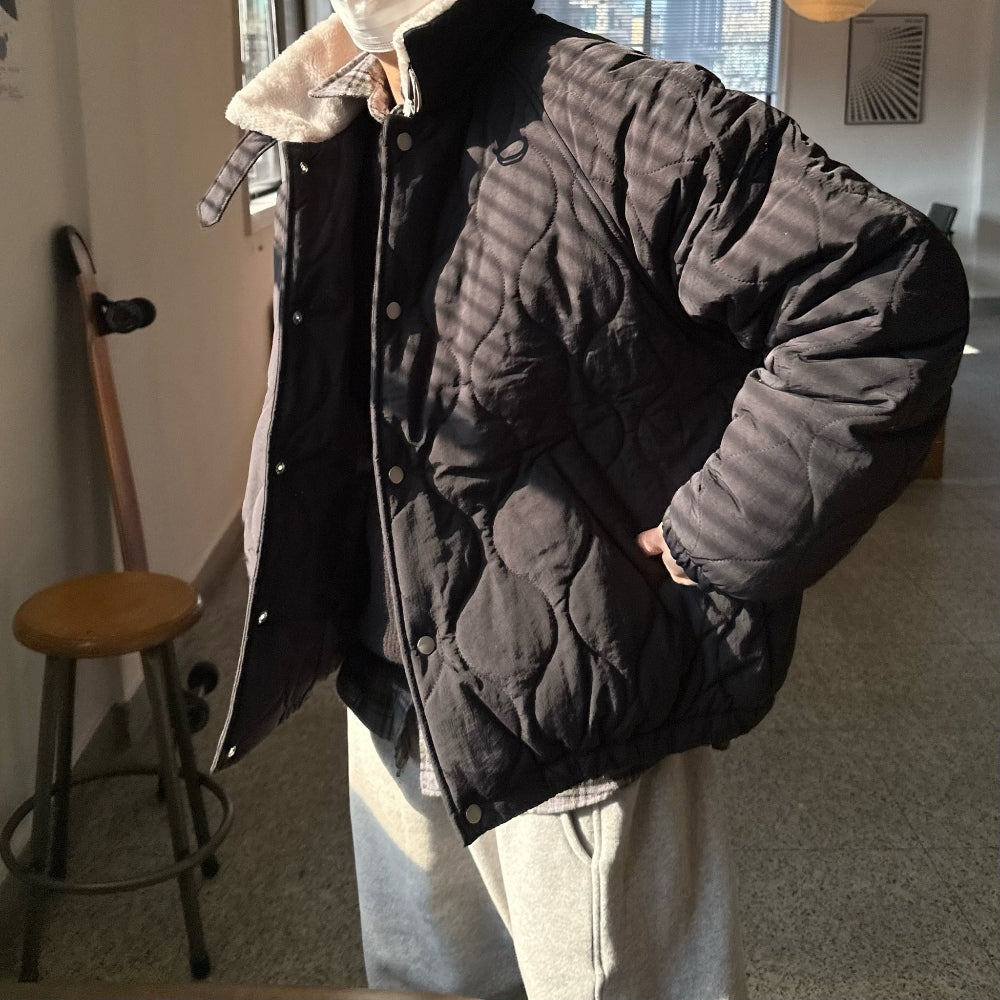 【Metanoia】韓國設計 翻領鋪棉外套 - 1