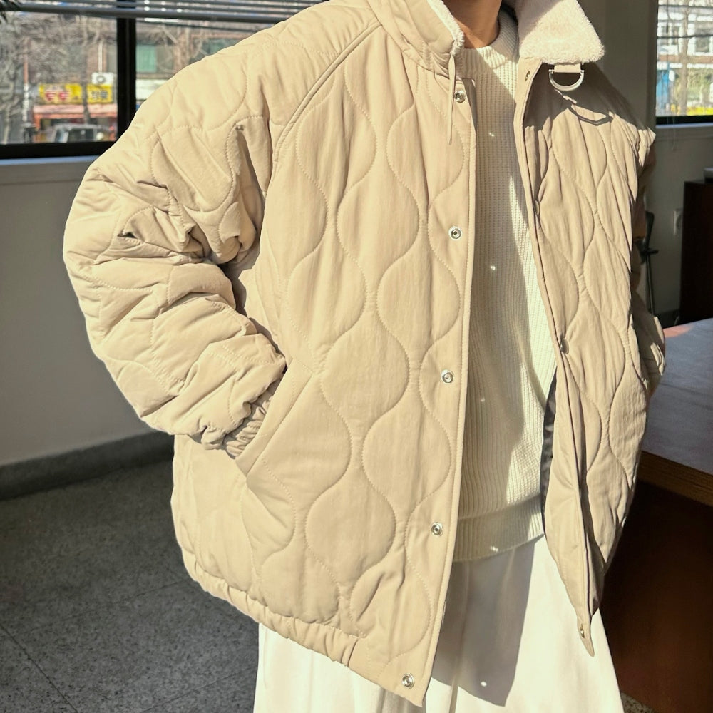 【Metanoia】韓國設計 翻領鋪棉外套 - 4