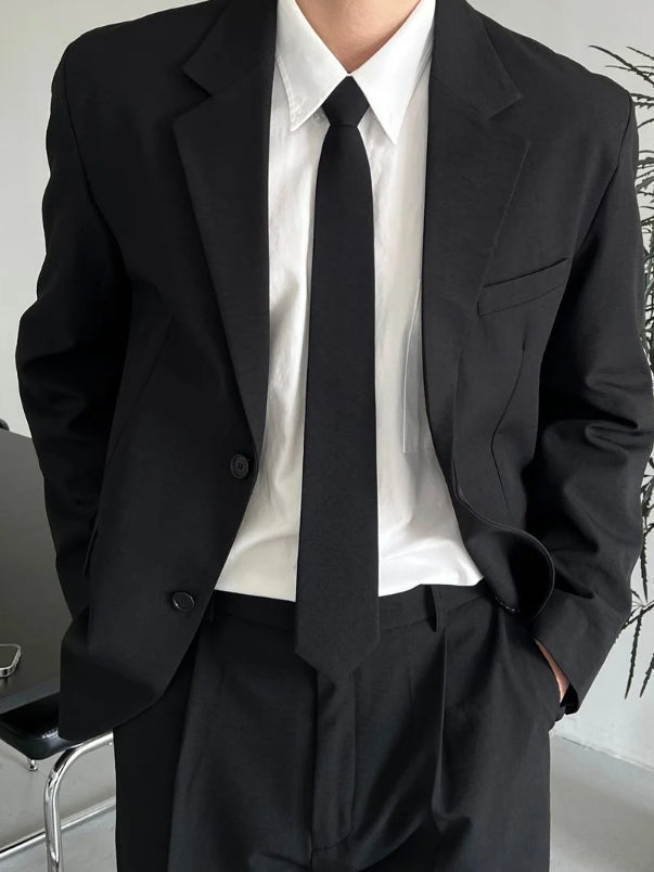 【Metanoia】韓製 素色自動領帶 - 1