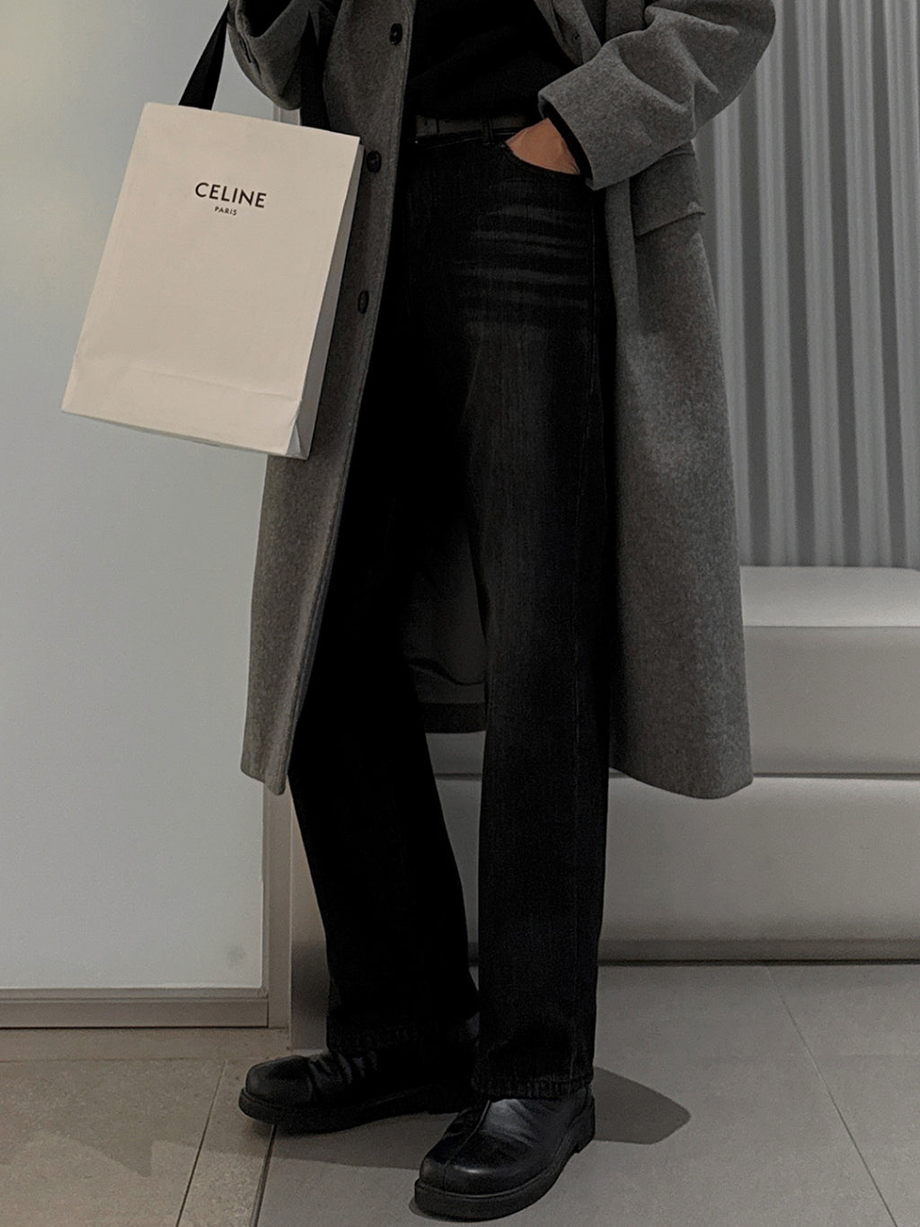 【Metanoia】🇰🇷韓製 抓絨保暖直筒牛仔褲 - 1