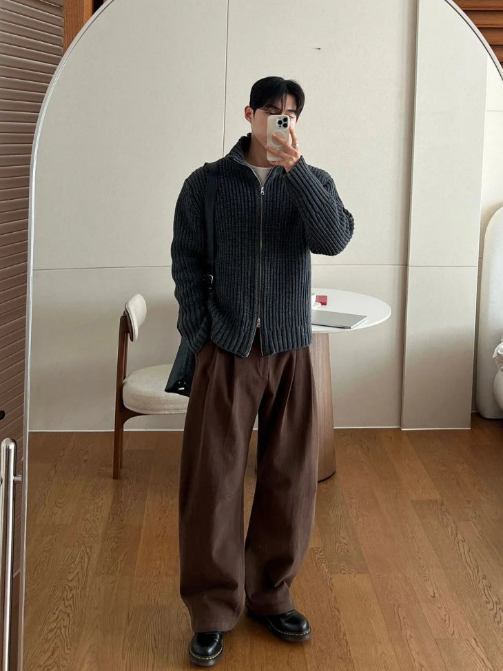 【Metanoia】韓製🇰🇷 卡其彎刀落地褲 - 5