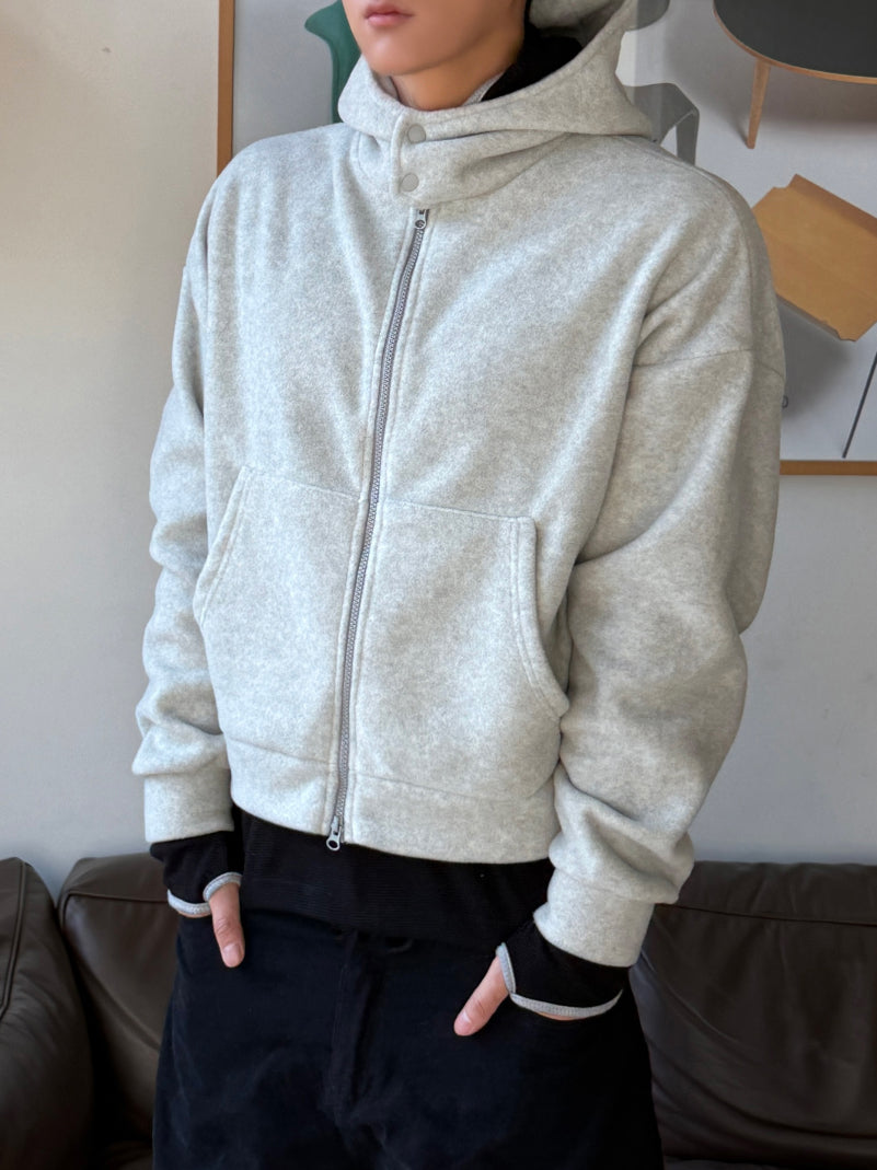 【Metanoia】🇰🇷韓製 短版抓絨連帽棉外套 - 7