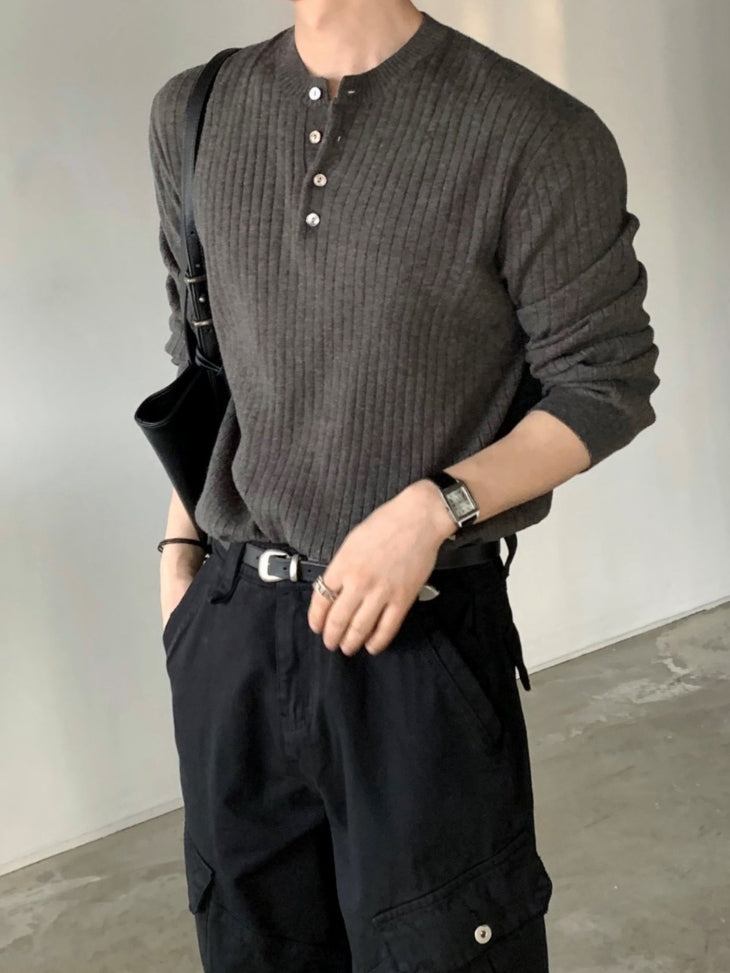 【Metanoia】韓國設計 亨利領麻花針織衣 - 4