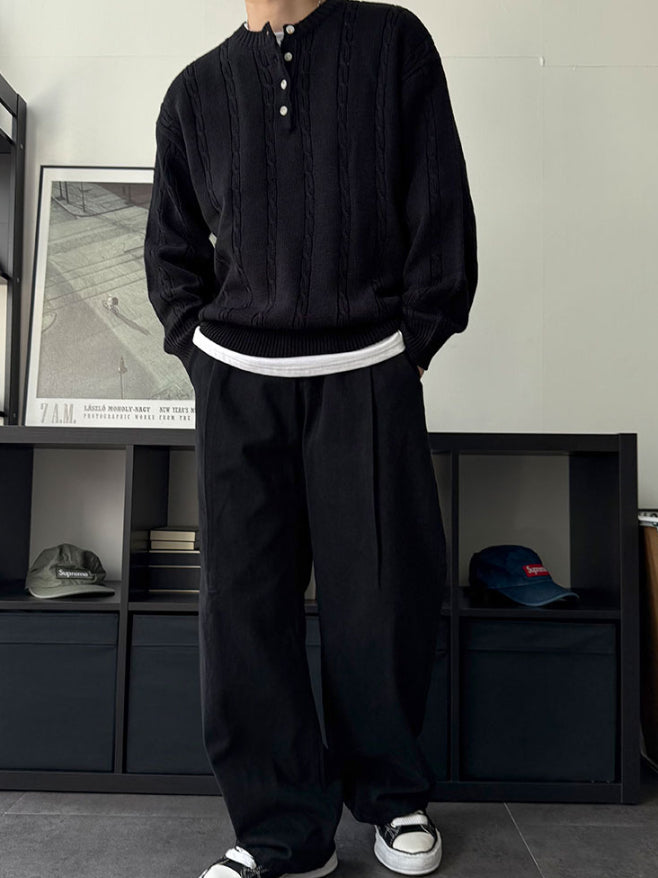 【Metanoia】🇰🇷韓製 亨利領麻花針織衣 - 4