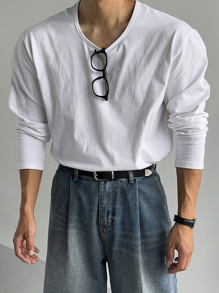 【Metanoia】🇰🇷韓製 U型長袖T恤上衣 - 1