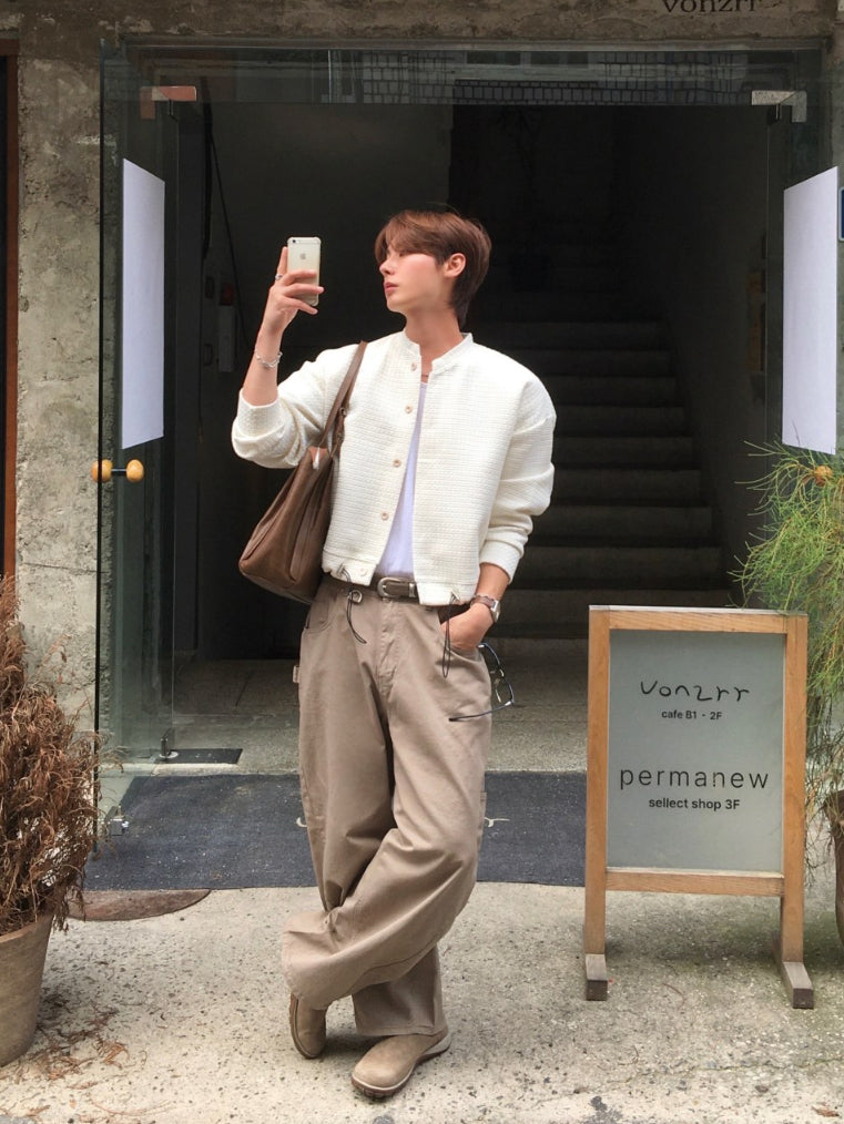 【Metanoia】韓製🇰🇷 卡其寬鬆落地褲 - 3