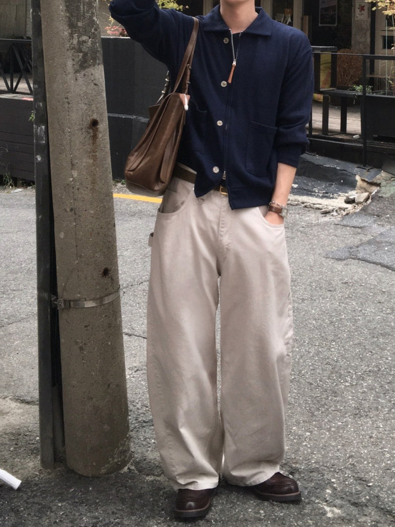 【Metanoia】韓製🇰🇷 卡其寬鬆落地褲 - 1