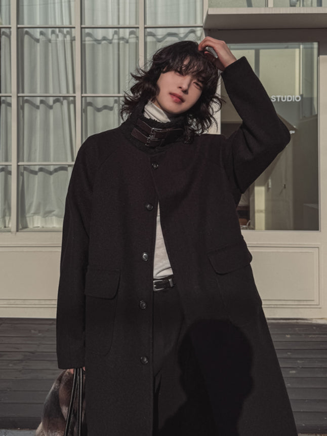 【Metanoia】🇰🇷韓製 10%羊毛高領大衣 - 1