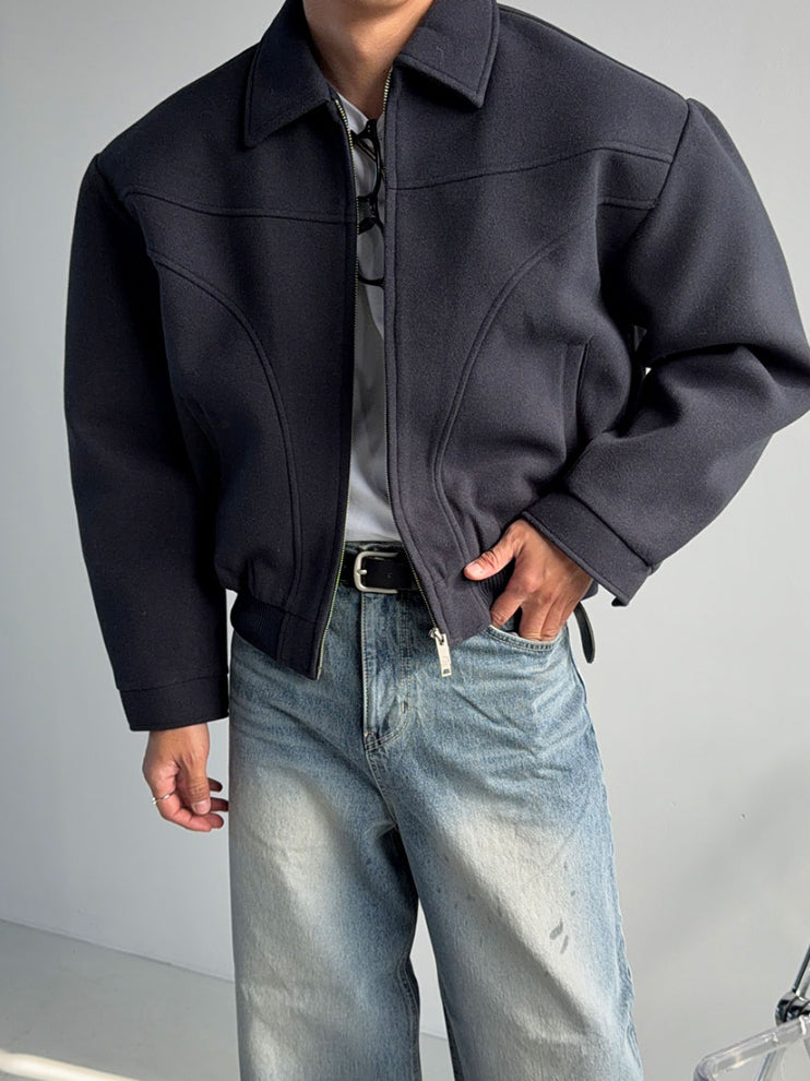 【Metanoia】韓國設計 短版翻領夾克外套 - 5