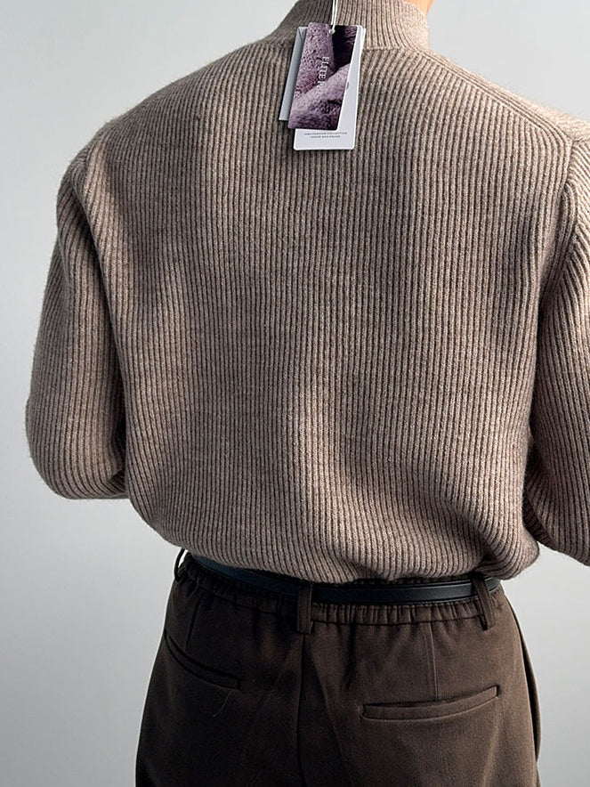 【Metanoia】韓國設計 螺紋半高領針織衣 - 10