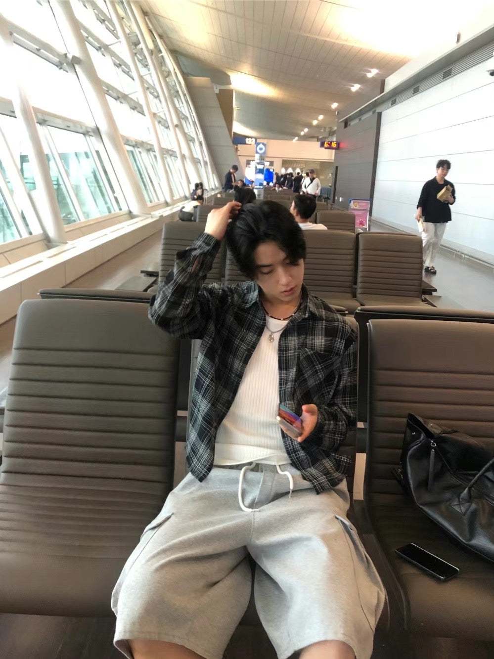 【Metanoia】🇰🇷韓製 亞麻短版格紋長袖襯衫 - 7