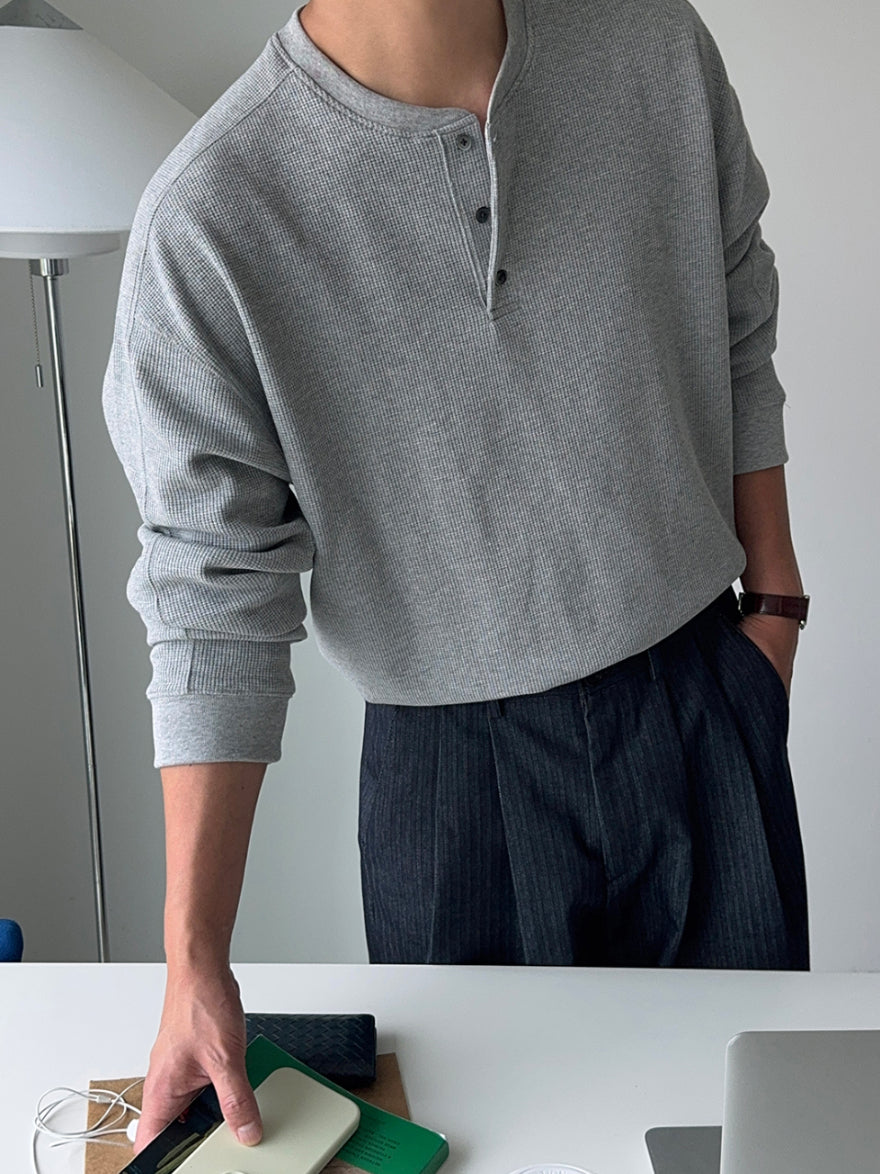 【Metanoia】🇰🇷韓製 華夫格螺紋長袖上衣 - 3