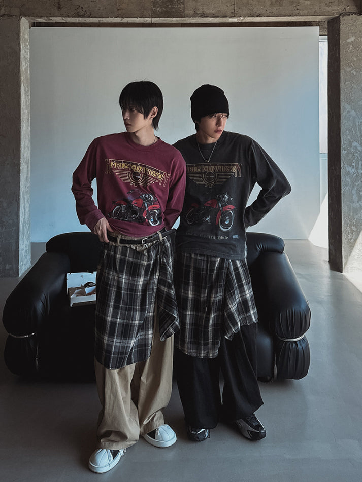 【Metanoia】韓製🇰🇷 格紋層疊落地褲 - 6