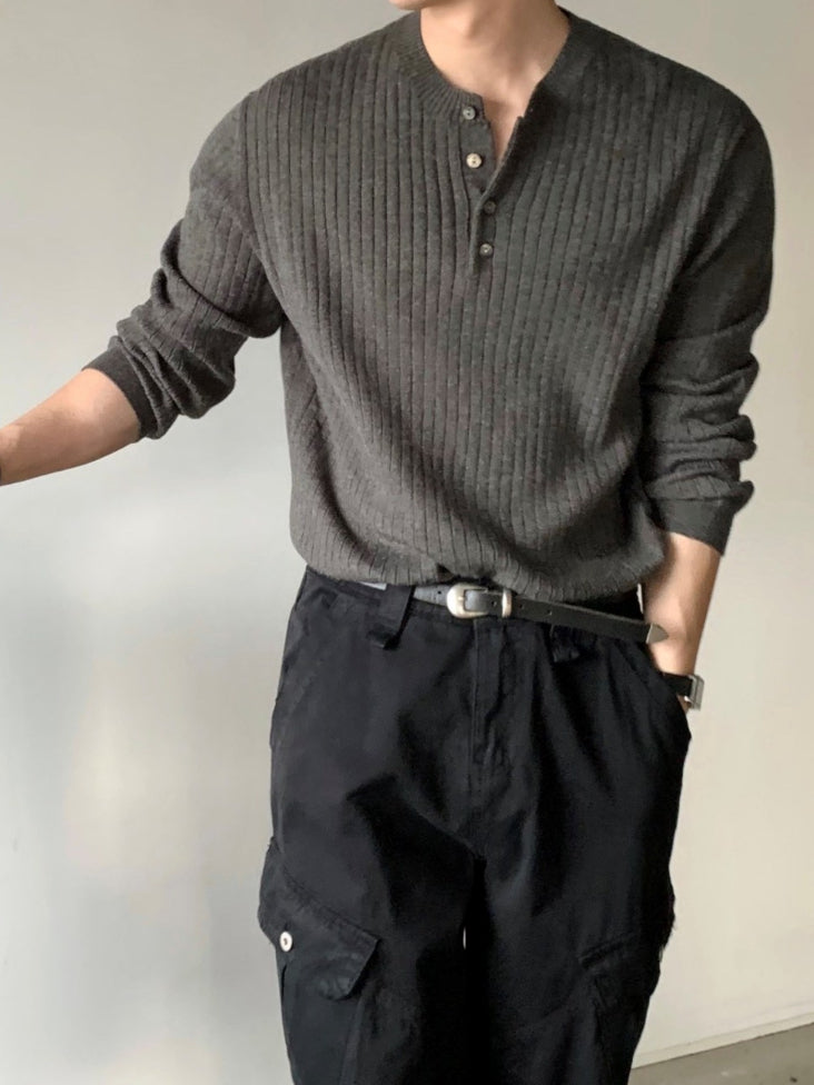 【Metanoia】韓國設計 亨利領麻花針織衣 - 5