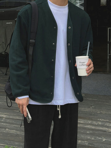 【Metanoia】韓國設計 刷毛開衫外套 - 1