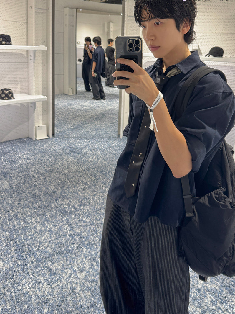 【Metanoia】🇰🇷韓製 短版麂皮長袖襯衫 - 2