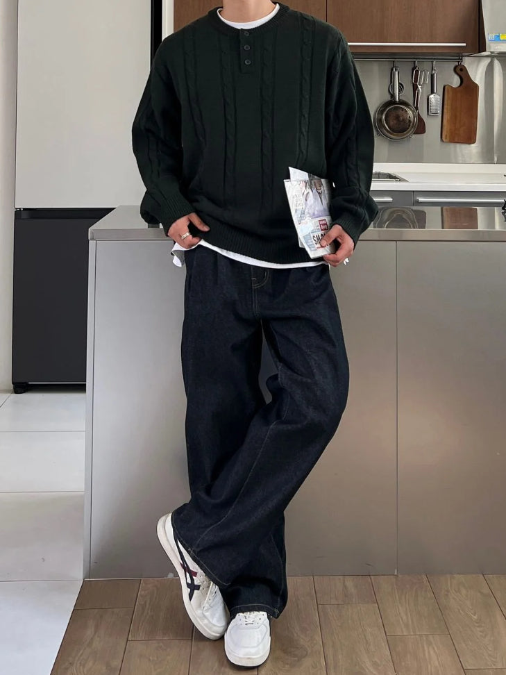 【Metanoia】🇰🇷韓製 亨利領麻花針織衣 - 7