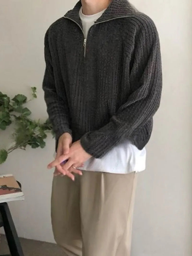 【Metanoia】🇰🇷韓製 螺紋半拉練長袖上衣 - 5