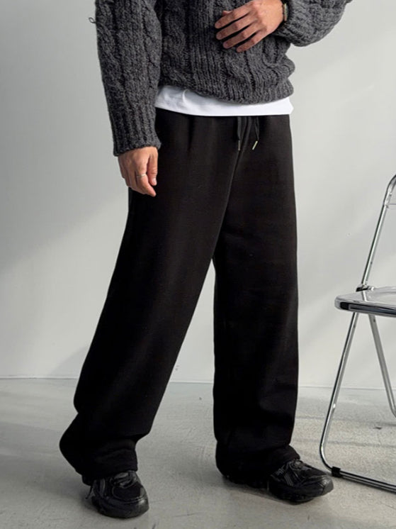 【Metanoia】韓國設計 休閒抓絨落地棉褲 - 1
