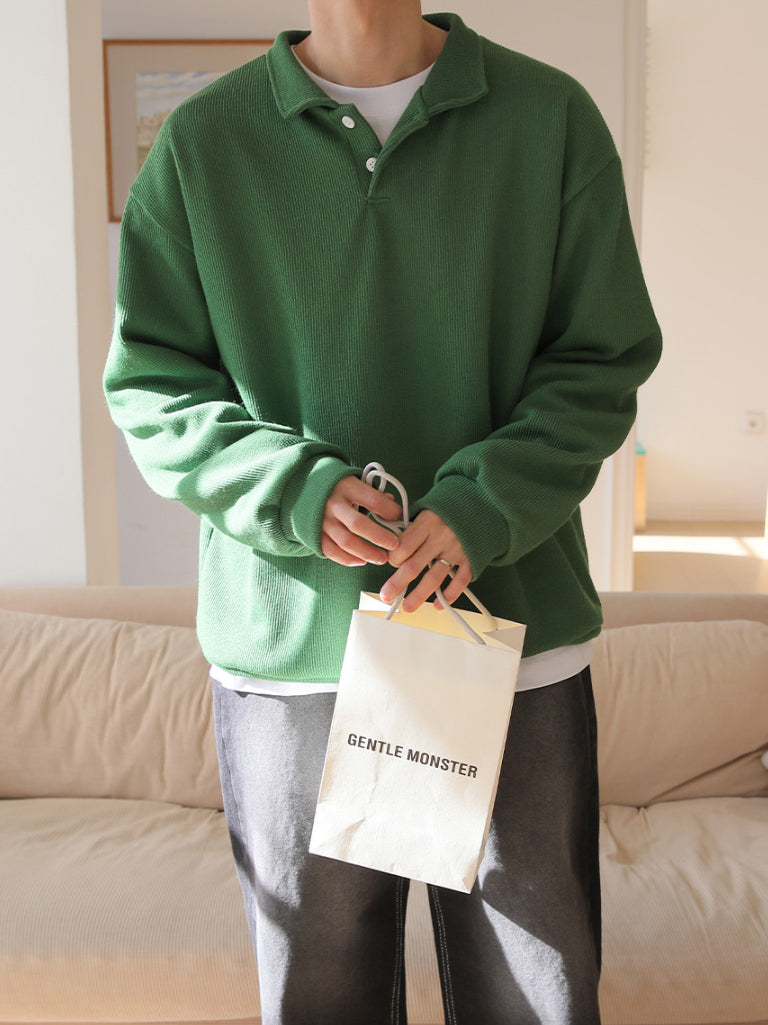 【Metanoia】🇰🇷韓製 翻領亨利領長袖上衣 - 3