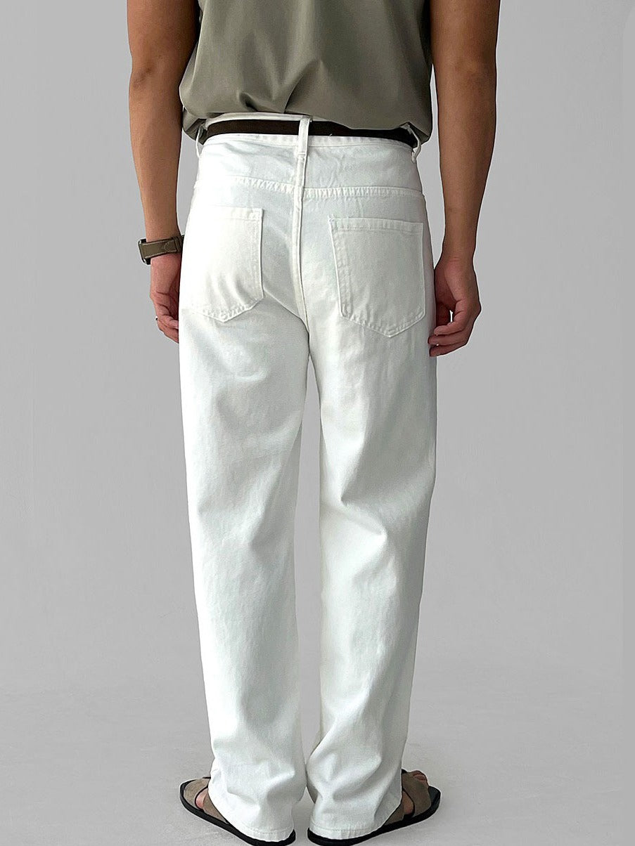 【Metanoia】韓國設計 水洗落地牛仔褲 - 4