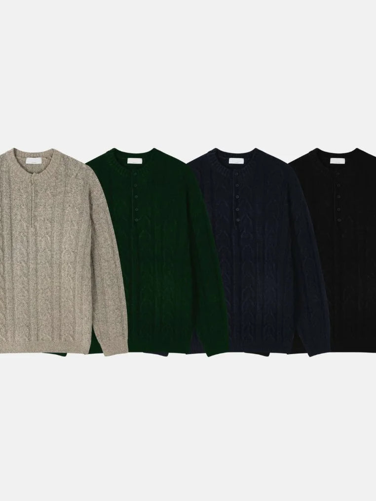 【Metanoia】🇰🇷韓製 亨利領麻花針織衣 - 10