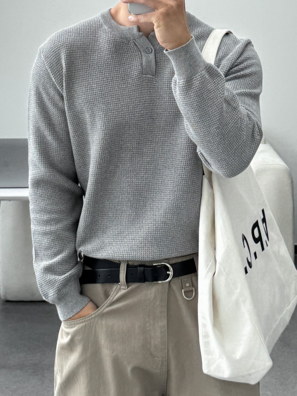 【Metanoia】韓國設計 亨利領針織衣 - 2