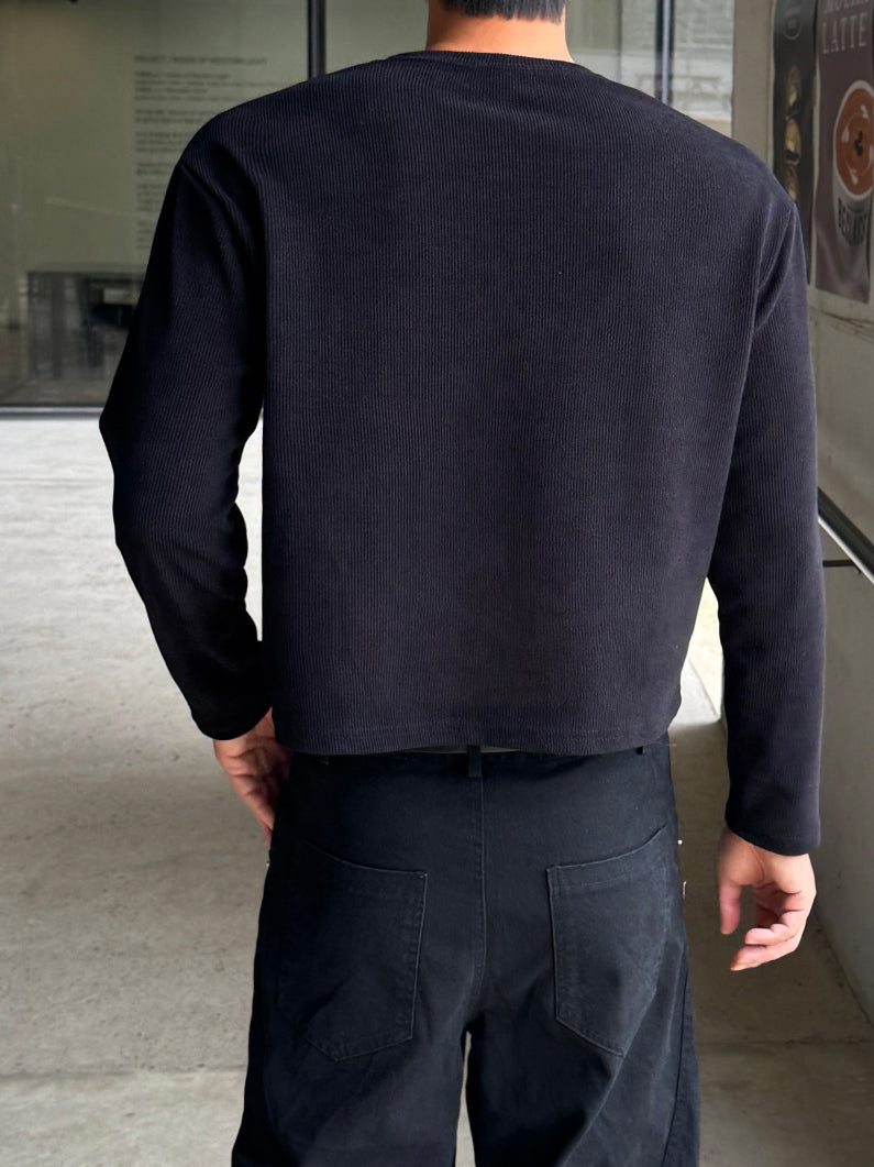 【Metanoia】🇰🇷韓製 短版羅紋長袖上衣 - 4