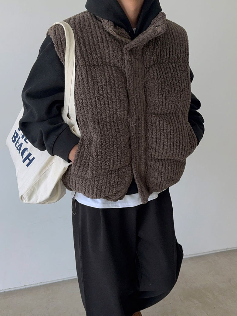 【Metanoia】韓國設計 毛絨厚背心 - 1