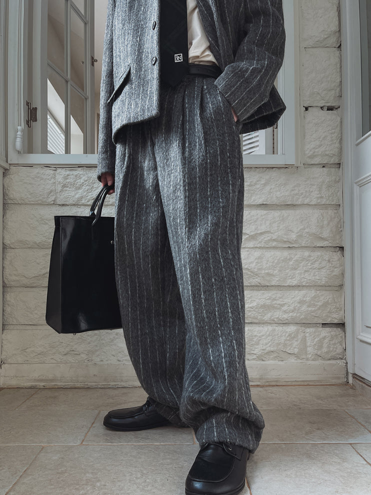 【Metanoia】🇰🇷韓製 寬鬆條紋落地褲 - 5