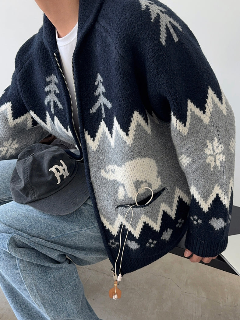 【Metanoia】韓國設計 cashmere-like北歐開衫針織外套 - 1