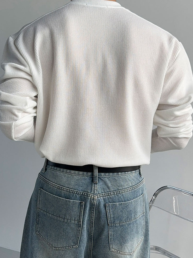 【Metanoia】🇰🇷韓製 日常羅紋肩線長袖T恤 - 3