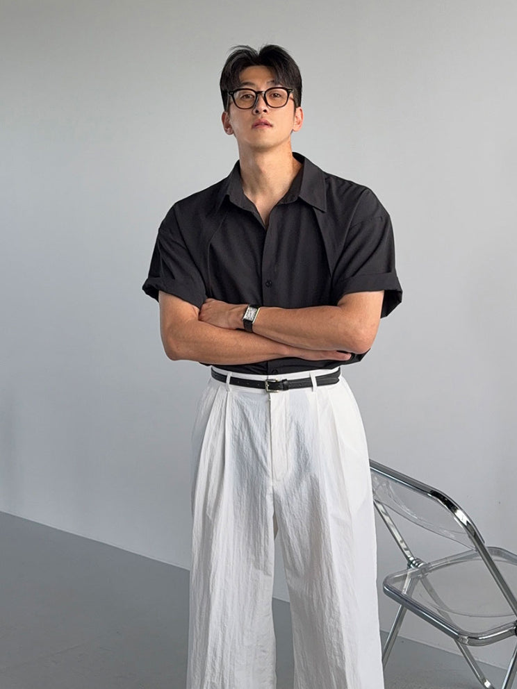 【Metanoia】🇰🇷韓製 素色短袖襯衫 - 2