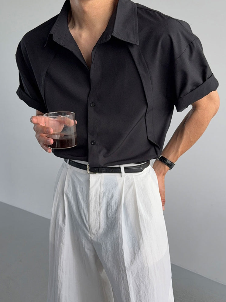 【Metanoia】🇰🇷韓製 素色短袖襯衫 - 1