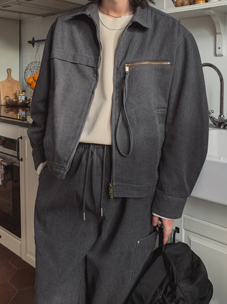 【Metanoia】韓國設計 短版翻領夾克外套 - 1