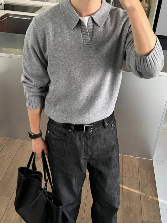 【Metanoia】韓國設計 v型長袖針織衣 - 1