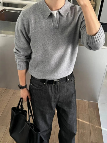 【Metanoia】韓國設計 v型長袖針織衣 - 1